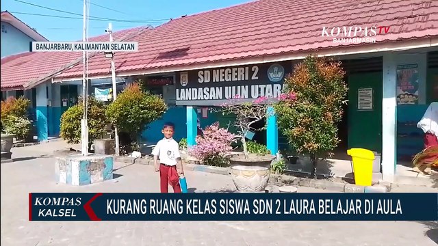 Kekurangan Ruang Kelas, Siswa di SDN 2 Laura Banjarbaru Belajar di Aula