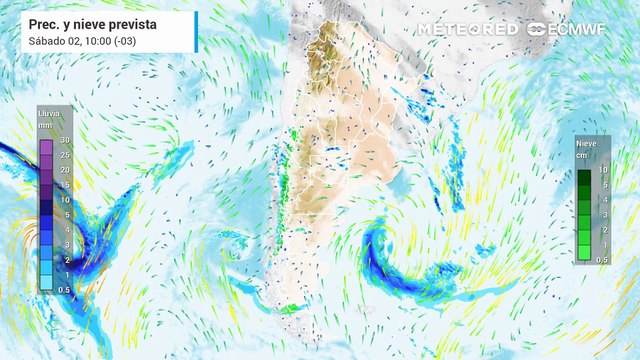 Fin de semana con alertas meteorológicas en Argentina: nieve, viento y tormentas durante el sábado y domingo