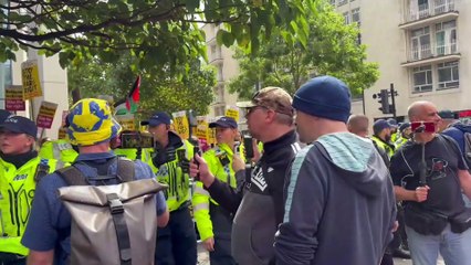 Far-right and counter protest today in Manchester's St. Peter's Square