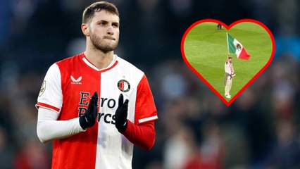 Santiago Giménez hace ondear la bandera de México en su despedida del Feyenoord