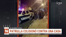 Patrulla se estrella contra una vivienda