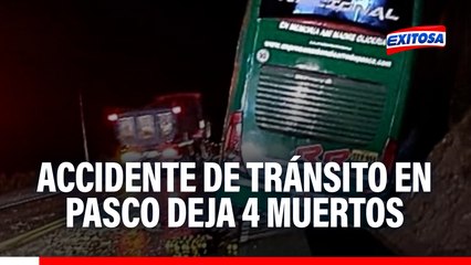 Tragedia en Pasco: Fatal choque entre bus y automóvil deja 4 muertos y dos heridos