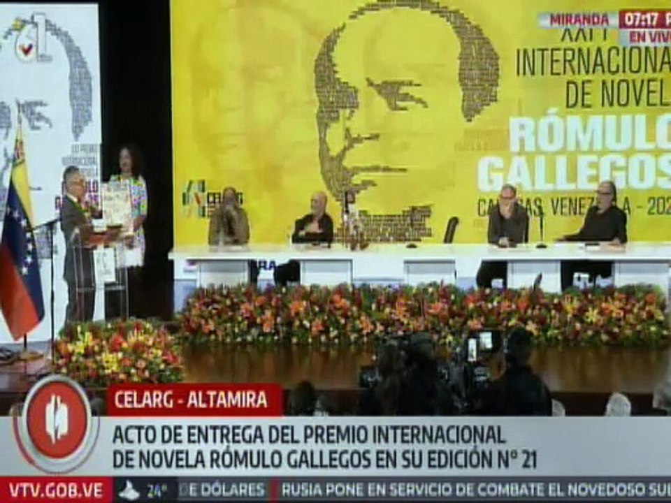 Min. Villegas resalta que el Premio Rómulo Gallegos es para el libro que emancipa las conciencias
