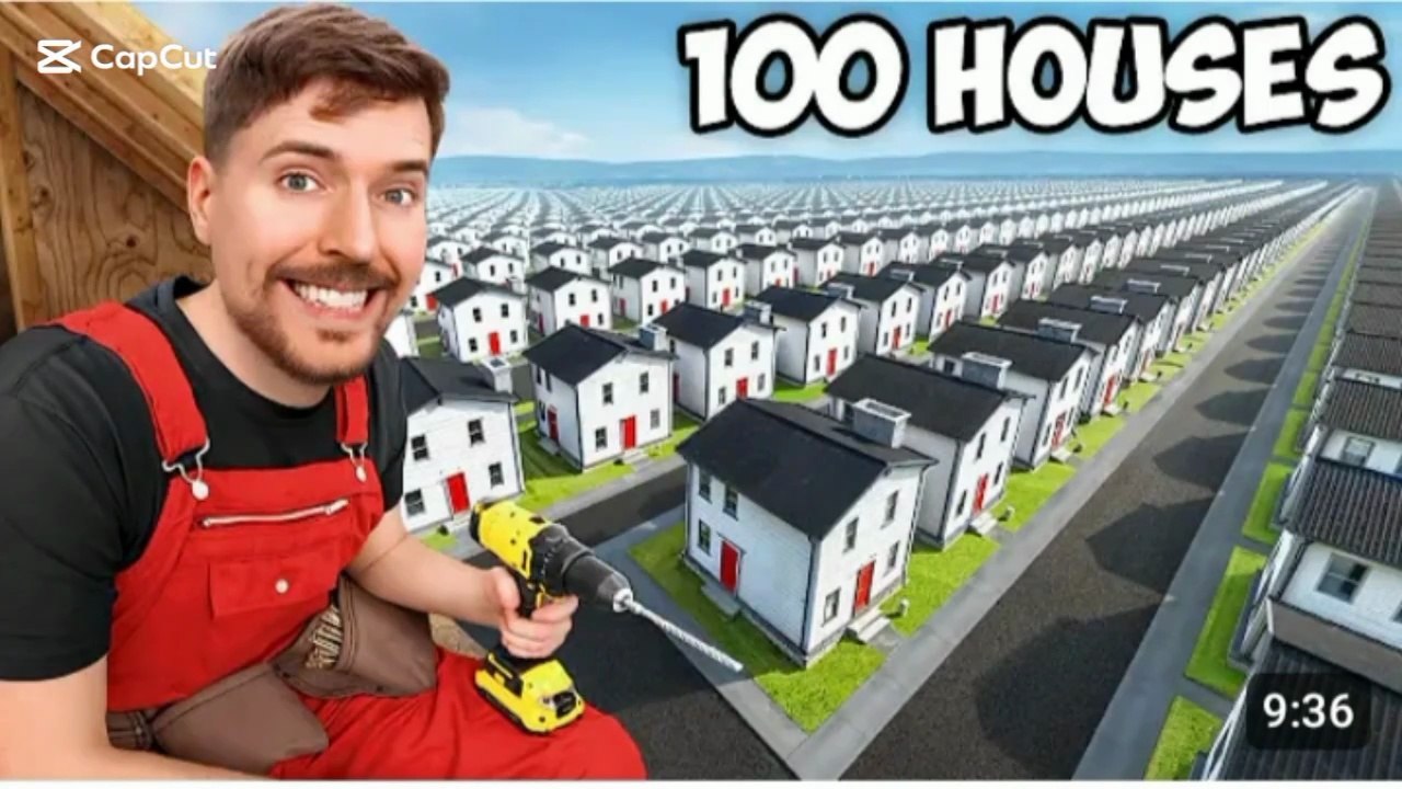 MR BEAST Made 100 house🏡 challenge video part 1