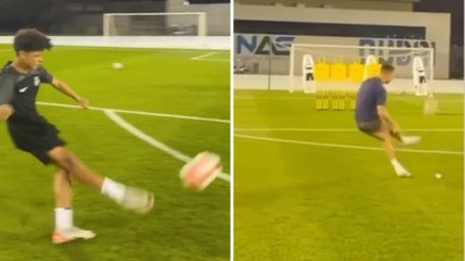 CR7 Jr sfida il padre: le punizioni sono identiche