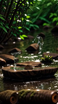 water splashes jumping on swing