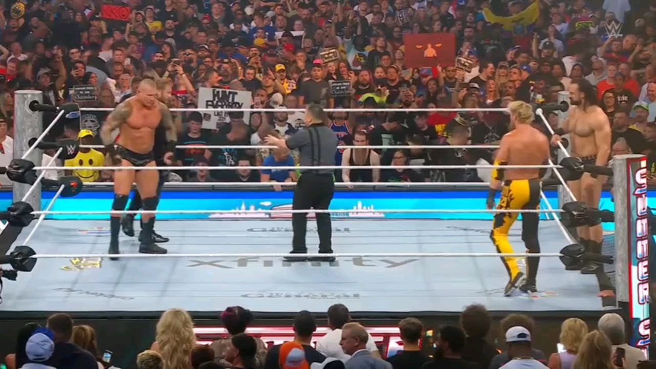 Randy Orton and jelly roll vs drew McIntyre and Logan Paul tag team match summerslam night 1