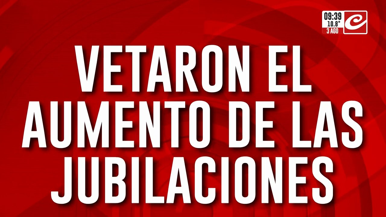 Vetaron el aumento de las jubilaciones