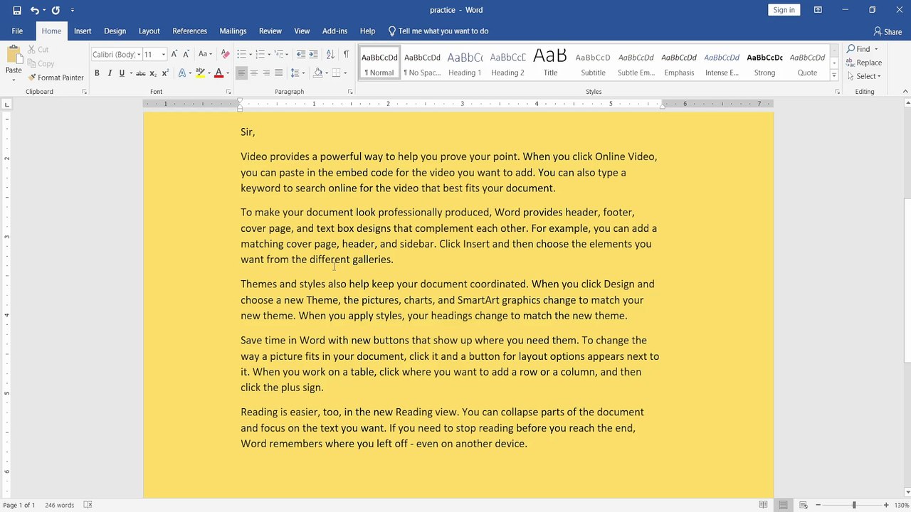 MS WORED TUTORIAL FOR TEXT FORMATTING, LINE SPACING.