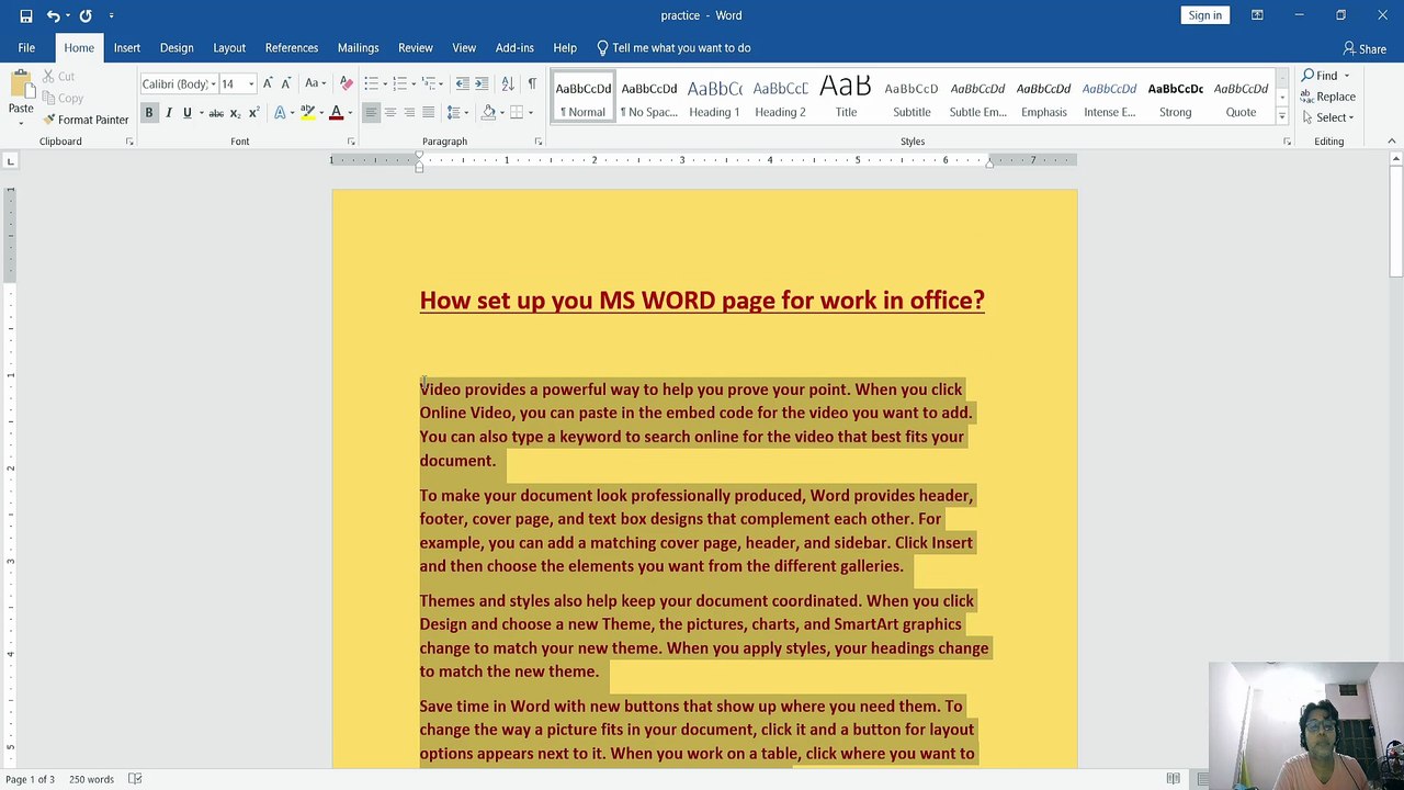 HOW TO SET UP PAGE IN MS WORD TUTORIAL.
