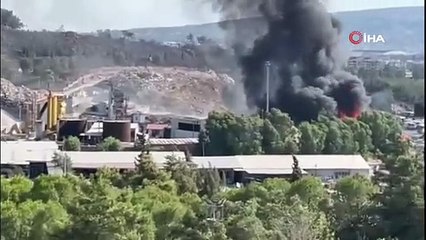 İzmir Buca’da katı atık merkezinde yangın paniği