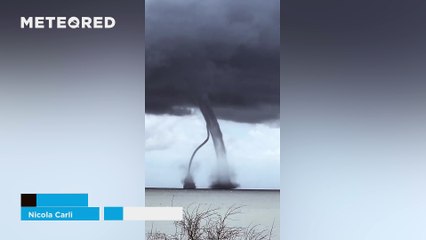Two waterspouts formed in the Po Delta, Italy. The unusual phenomenon surprised local residents