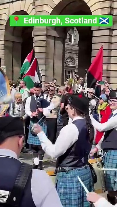 City of Edinburgh Pipe Band warming up before this years May day Parade. 03-05-2025