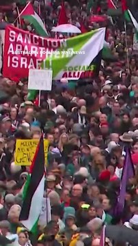 Tens of thousands marched across Sydney's Harbour Bridge in the rain, advocating for peace and for humanitarian aid to be allowed into Gaza, as the enclave's starvation crisis deepens. The protest, supported by prominent figures like Julian Assange,