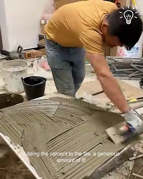 Installing tiles like a master 👨🏻‍🏭⚒