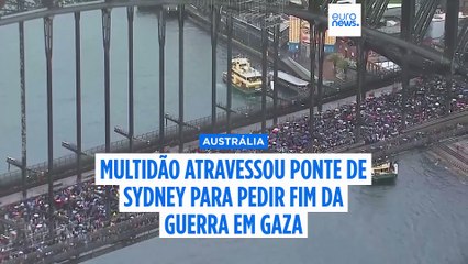 Marcha pela paz em Gaza encerra a icónica Harbour Bridge em Sydney