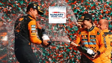 Gp de Hungría: Lando Norris resguarda los trofeos tras conseguir P1 y P2 con Oscar Piastri