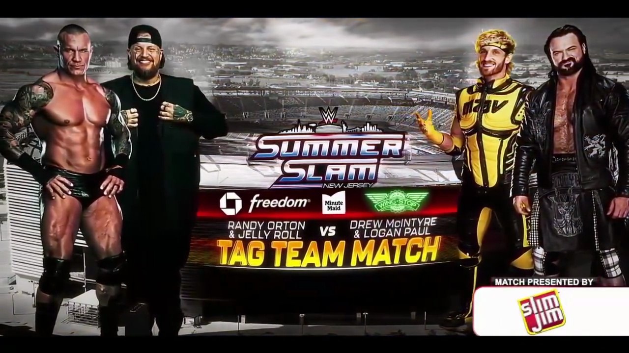 WWE SummerSlam _ Saturday Aug 02, 2025 - Randy Orton & Jelly Roll Vs Drew McIntyre & Logan Paul _ Tag Team Match