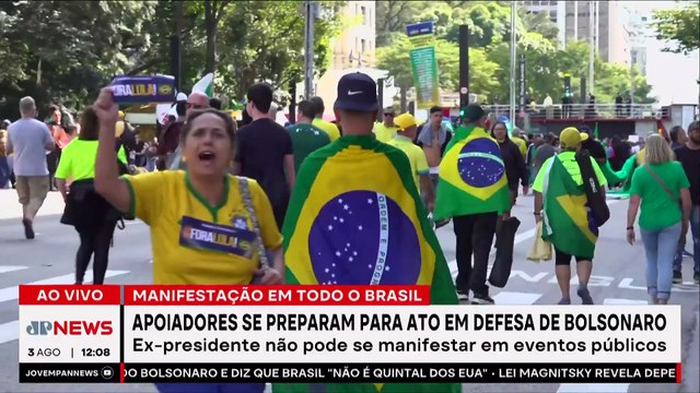 Apoiadores se preparam para ato em defesa de Bolsonaro