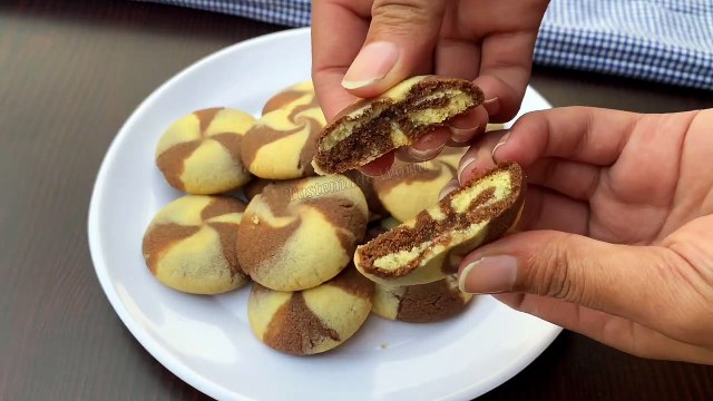 eggless chocolate vanilla Swirl cookies without oven| wind rose cookies| eggless cookies| chocolatto
