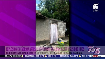 Explosión en fábrica artesanal de pólvora deja a una mujer y sus dos hijos con graves quemaduras