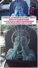 Intitulée « La protestation silencieuse de la statue de la Liberté », la fresque de la street-artist