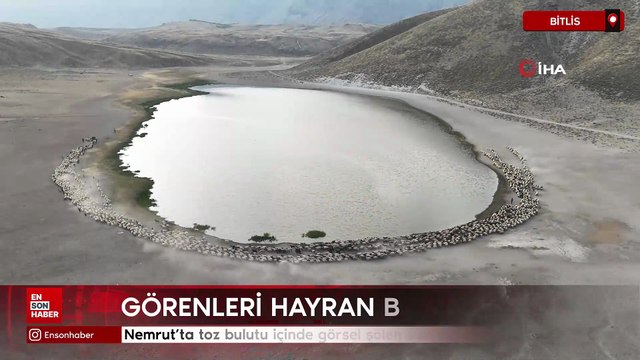 Nemrut'ta toz bulutu içinde görsel şölen sunan yolculuk