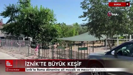 İznik'te Roma dönemine ait mozaik ve mezarlar bulundu