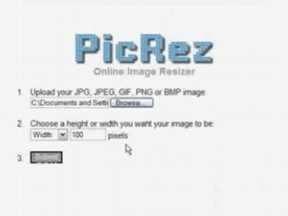 Using the Online Image Resizer