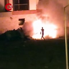 TOKİ şantiyesinde yangın paniği: Alevleri kum atarak söndürmeye çalıştılar!