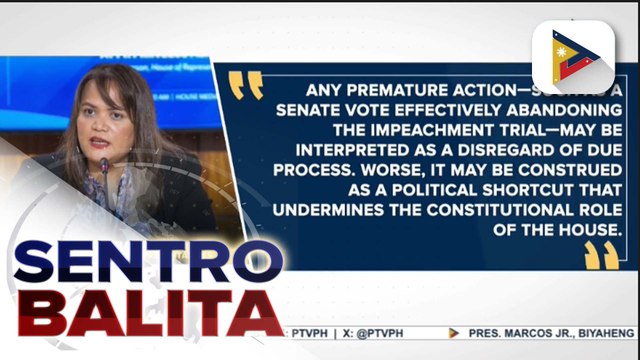 Kamara, hinimok ang Senado na antayin muna ang final decision ng SC bago umaksyon sa impeachment case vs. VP Sara Duterte | ulat ni Mela Lesmoras