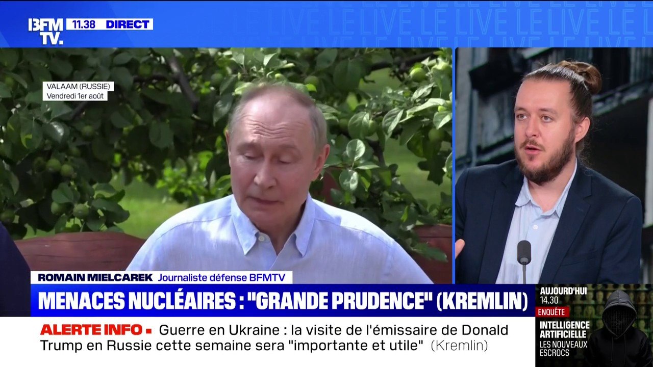 "Donald Trump est totalement tombé dans le piège de la propagande russe": Romain Mielcarek, journaliste défense BFMTV, analyse la réponse du Kremlin après l'envoi de deux sous-marins nucléaires américains
