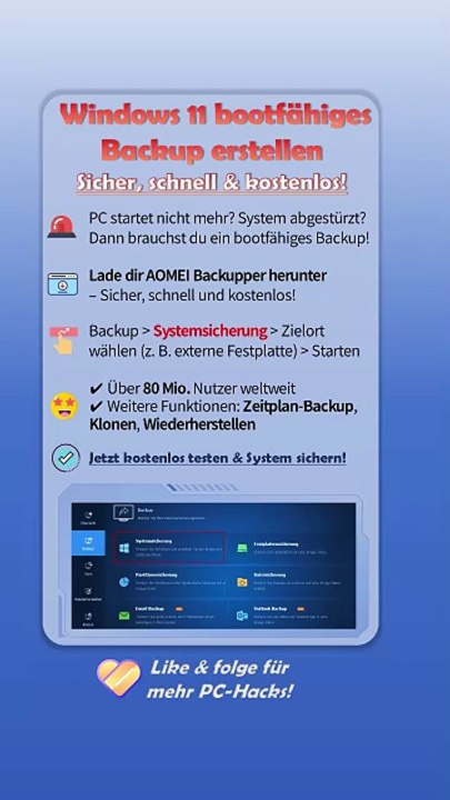 So erstellst du ein Windows 11 System-Backup – kostenlos & sicher!