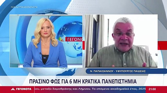 O Υφυπουργός Παιδείας, Θρησκευμάτων και Αθλητισμού Νικόλαος Παπαϊωάννου, στο Star