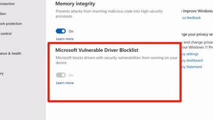 Windows 11: Enable Grayed Out Vulnerable Driver Blocklist Option Easily ✔️