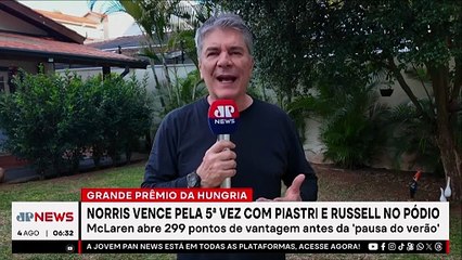 Norris vence pela 5ª vez com Piastri e Russell no pódio