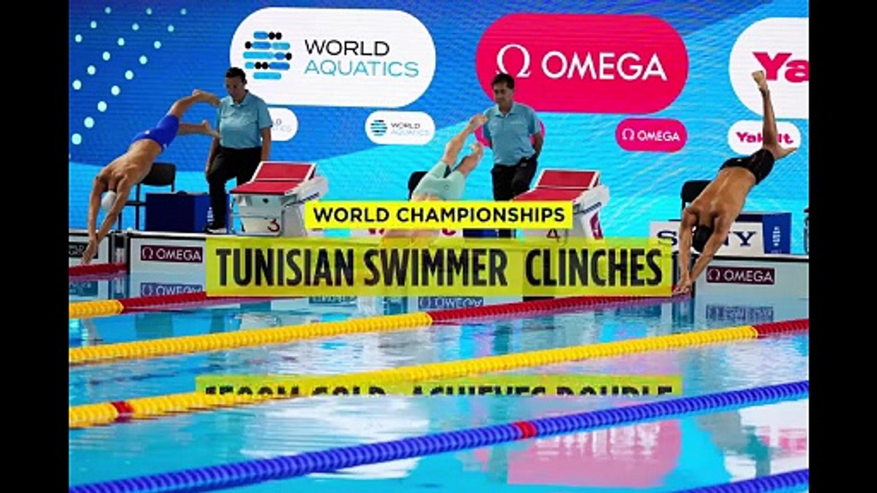Tunisian swimmer Ahmed Jaouadi clinches 1500m gold, achieves double victory at world championships