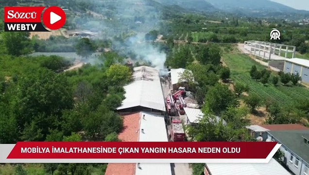 Mobilya imalathanesinde çıkan yangın hasara neden oldu