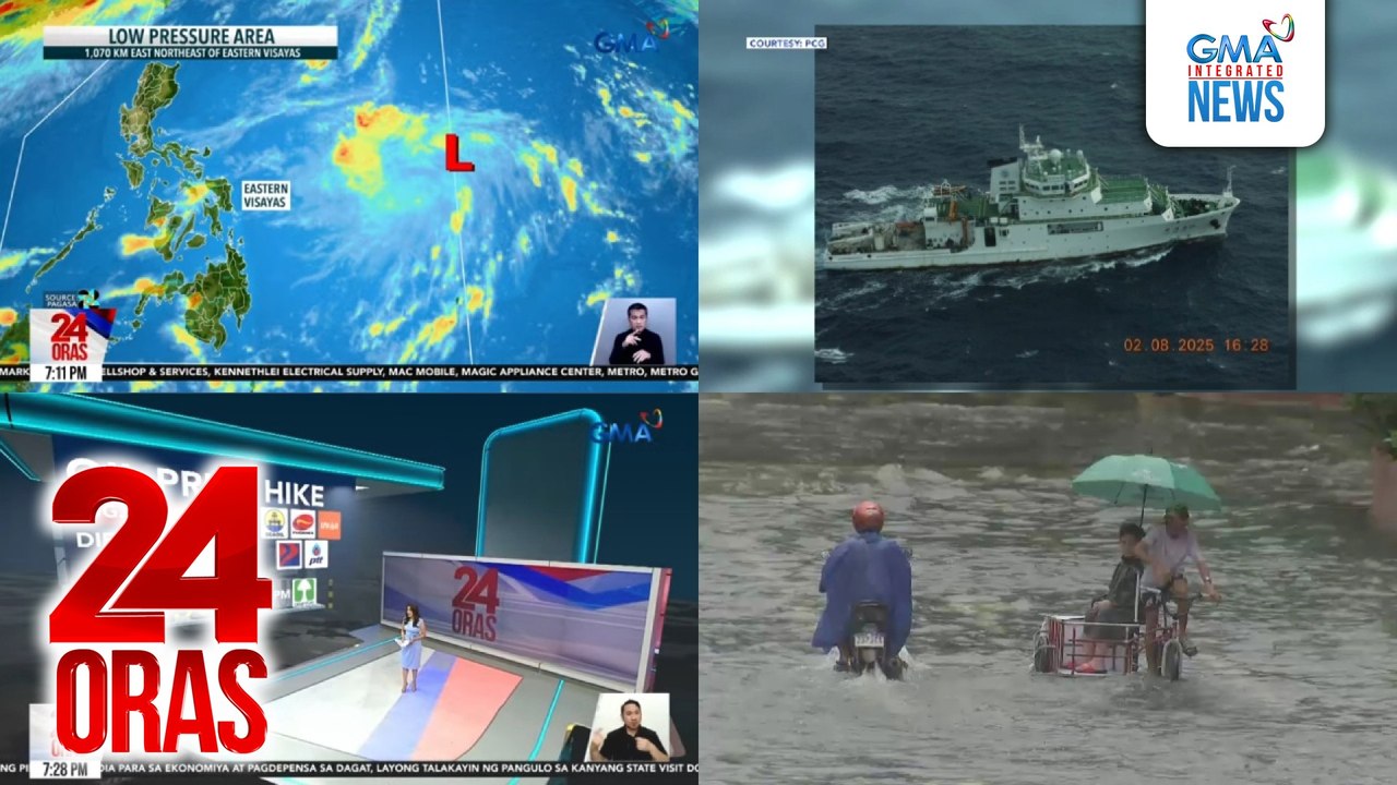 24 Oras: (Part 2) Pangalan ng mga umano'y sangkot sa katiwalian sa flood control projects, hawak na ni PBBM; oil price hike, ipapatupad bukas; bagong LPA, magiging bagyo kaya?; 2 barko ng China, namataan sa gitna ng sea exercise ng Phl at India, atbp.