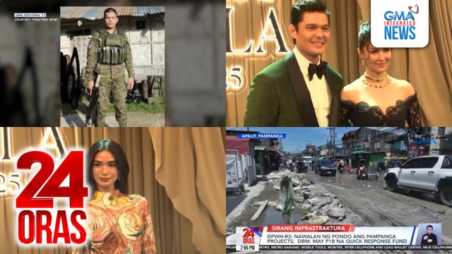 24 Oras: (Part 3) Problemang lubak na kalsada sa Pampanga; bagong sundalo ng Phl Army, inaalam kung hazing ang ikinamatay; GRMW ng Kapuso stars para sa GMA Gala 2025; Marian Rivera, Heart Evangelista at Gabbi Garcia, ilan lang sa best-dressed ng..., atbp.
