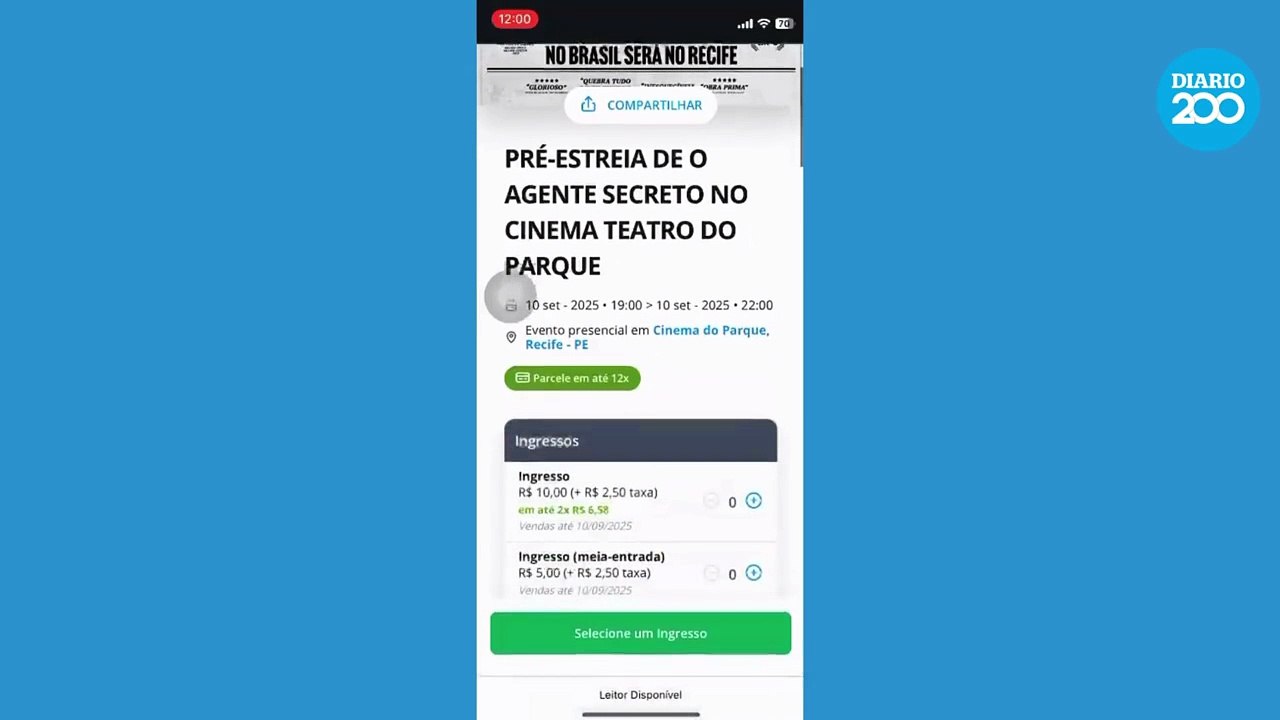 Ingressos para pré-estreia de O Agente Secreto no Recife esgotam em menos de 1 minuto