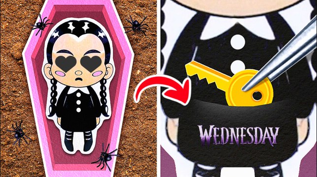Wednesday Has a Dark Secret! *DIY Gamebook & Fun paper Crafts*