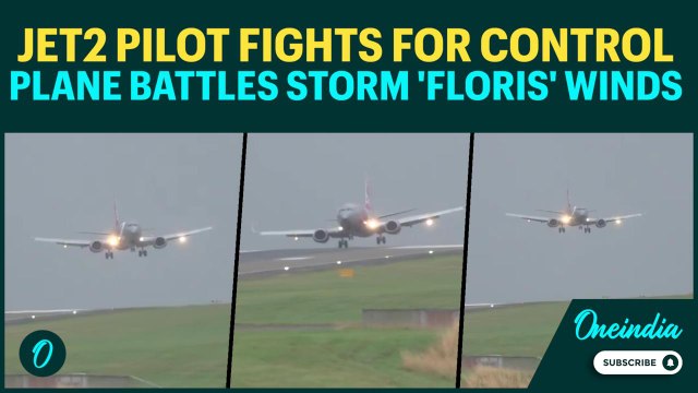 WATCH: Terrifying Landing Caught On Video As Storm Floris UNLEASHES 90MPH Winds Across UK