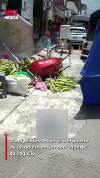 En Veracruz, una mujer tiró el humilde puesto de un señor que vendía elotes porque tapaba su local . El acto quedó grabado y ya es conocida como #LadyElotes. La indignación no se hizo esperar.