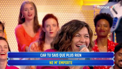 VOICI - "Ma femme pareil, j'ai ramé" : ce clin d’œil de Nagui à Mélanie Page dans N'oubliez pas les paroles (ZAPTV)