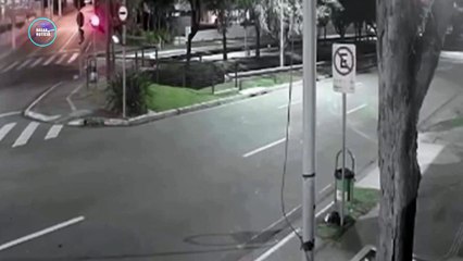 motorista embriagado avança sinal vermelho e arremessa carro contra árvore