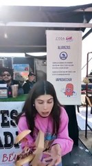 Woman Drops Burgers While Posing for Camera