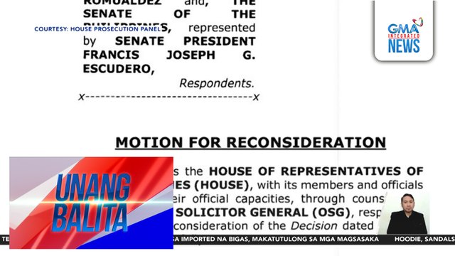 Kamara, hiniling na baligtarin ng Korte Suprema ang desisyon nitong unconstitutional ang impeachment complaint vs. VP Sara Duterte | Unang Balita
