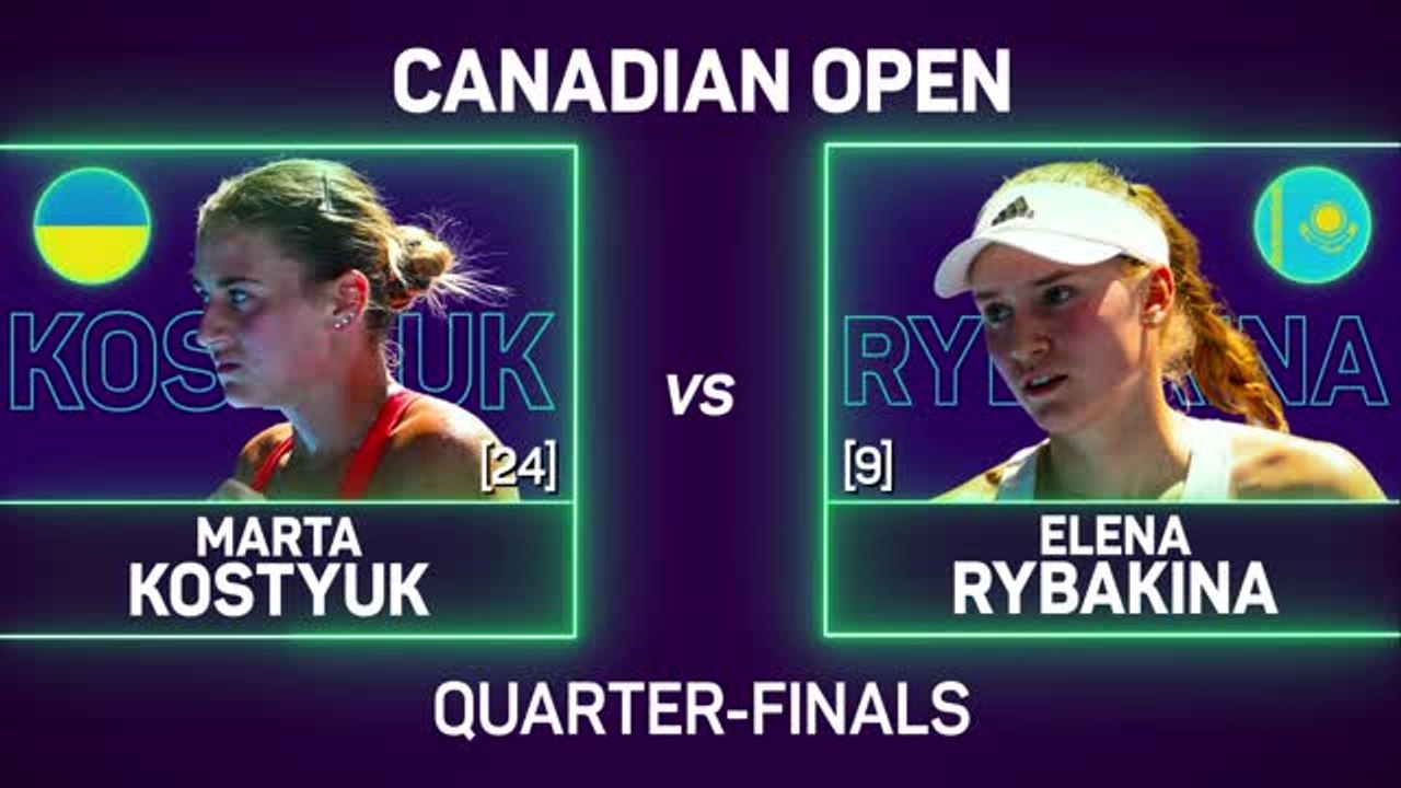 Rybakina reaches Montreal semi-finals after Kostyuk retires hurt