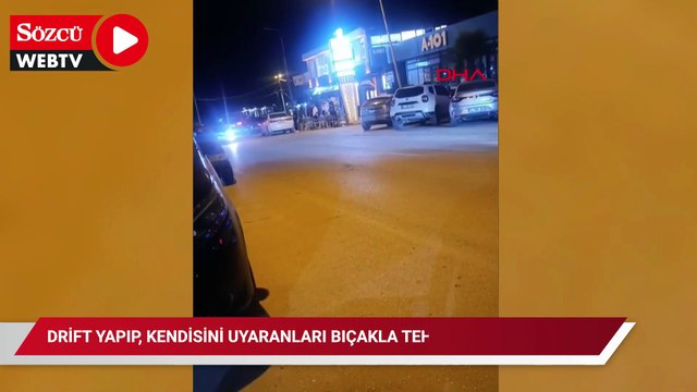 Drift yapıp, kendisini uyaranları bıçakla tehdit etti; polisin takibinde dere yatağına düştü